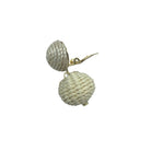 Side view of Grace Mini Rattan Ball Clip-On Earring_m donohue collection