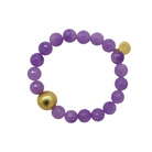 lauren lavender stretch bracelet with gold ball bead_mdonohuecollection