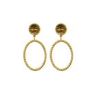 smoky quartz gemstone post earrings with gold twisted loop_m donohue collection