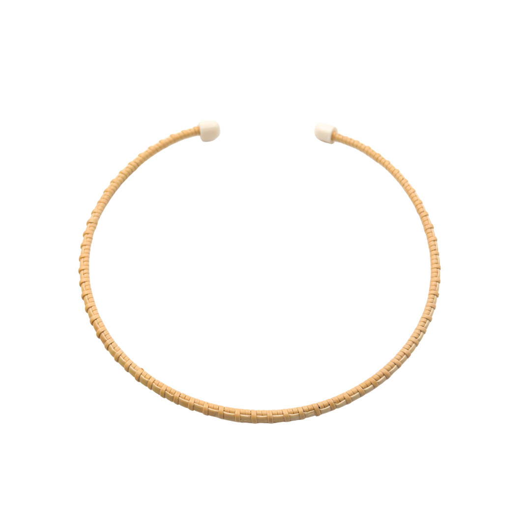 Nantucket Lightship Basket inspired woven cuff collar necklace_m donohuecollection