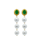 emerald bamboo and cotton pearl earrings_m donohue collection