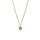 18k gold plated brass chain with small green quartz gemstone drop_m donohue collection