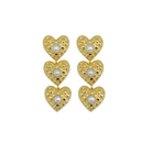 gold triple heart earrings with freshwater pearls_m donohue collection